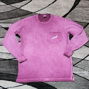 VS PINK CREW-NECK CAMPUS-FIT BURN-OUT 2017 LONG-SLEEVED TEE-SHIRT